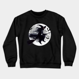 The Witch's Flight in front of the Moon Crewneck Sweatshirt